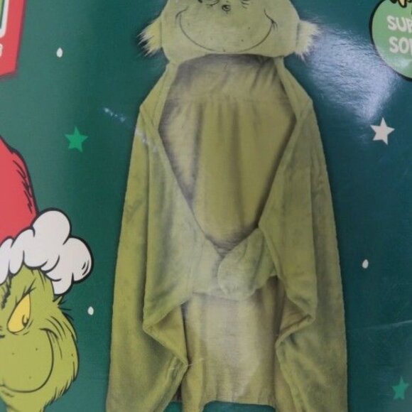 THE GRINCH Hooded Throw Blanket - Cuddly as A Cactus Soft! Dr. Suess - Picture 6 of 7
